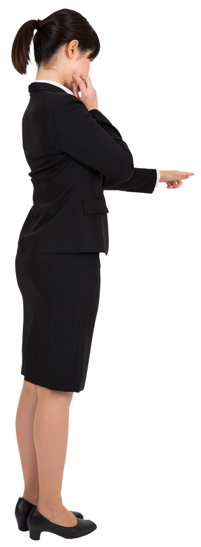 Transparent Asian Businesswoman Pointing on White Background - Download Free Stock Images Pikwizard.com