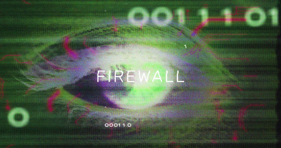 Digital Firewall with Eye and Binary Code in Background - Free Images, Stock Photos and Pictures on Pikwizard.com