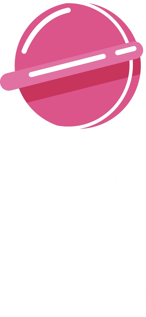 Floating Pink Lollipop on Transparent Background with Glossy Highlights