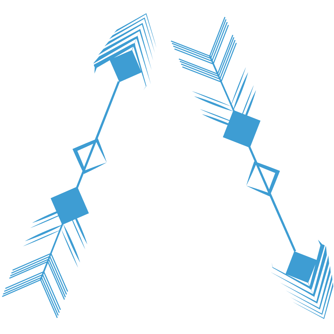 Double Blue Arrow Shapes on Transparent Background