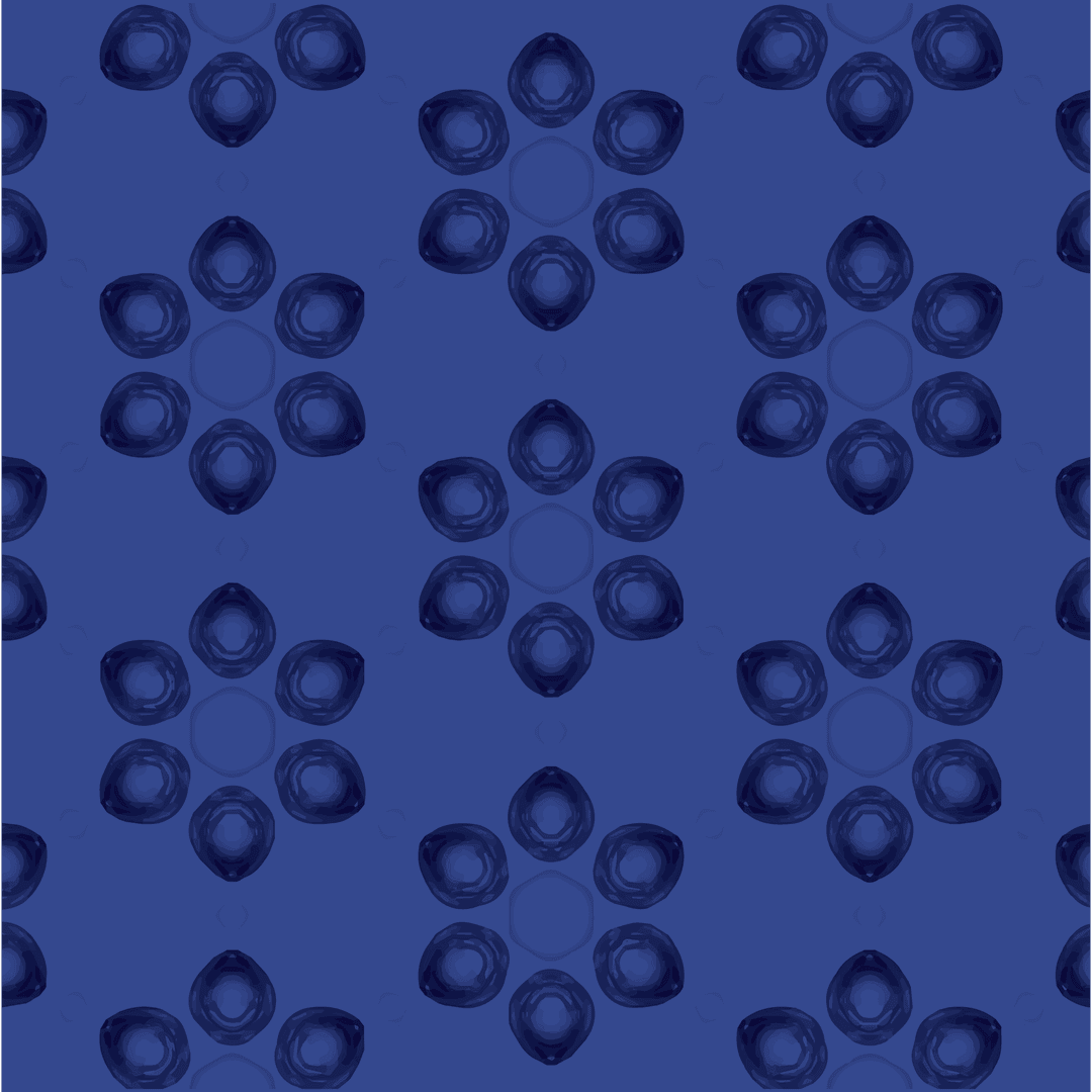 Seamless Transparent Floral Pattern on Navy Blue Background