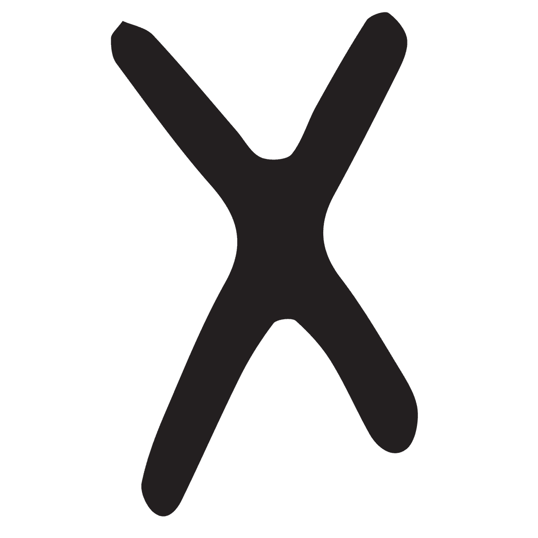Simple Black Cross Shape on Transparent Background