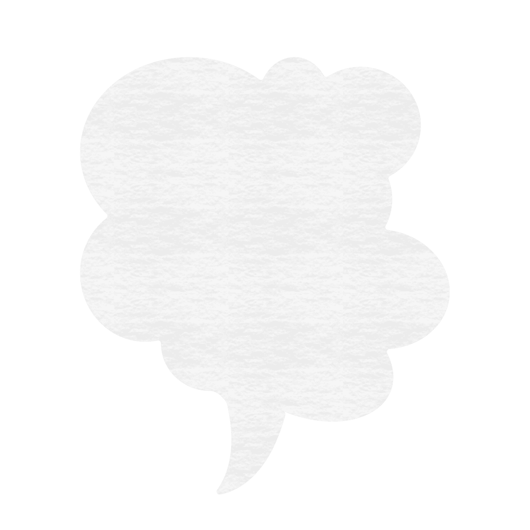 White Transparent Cloudy Speech Bubble Isolated Design