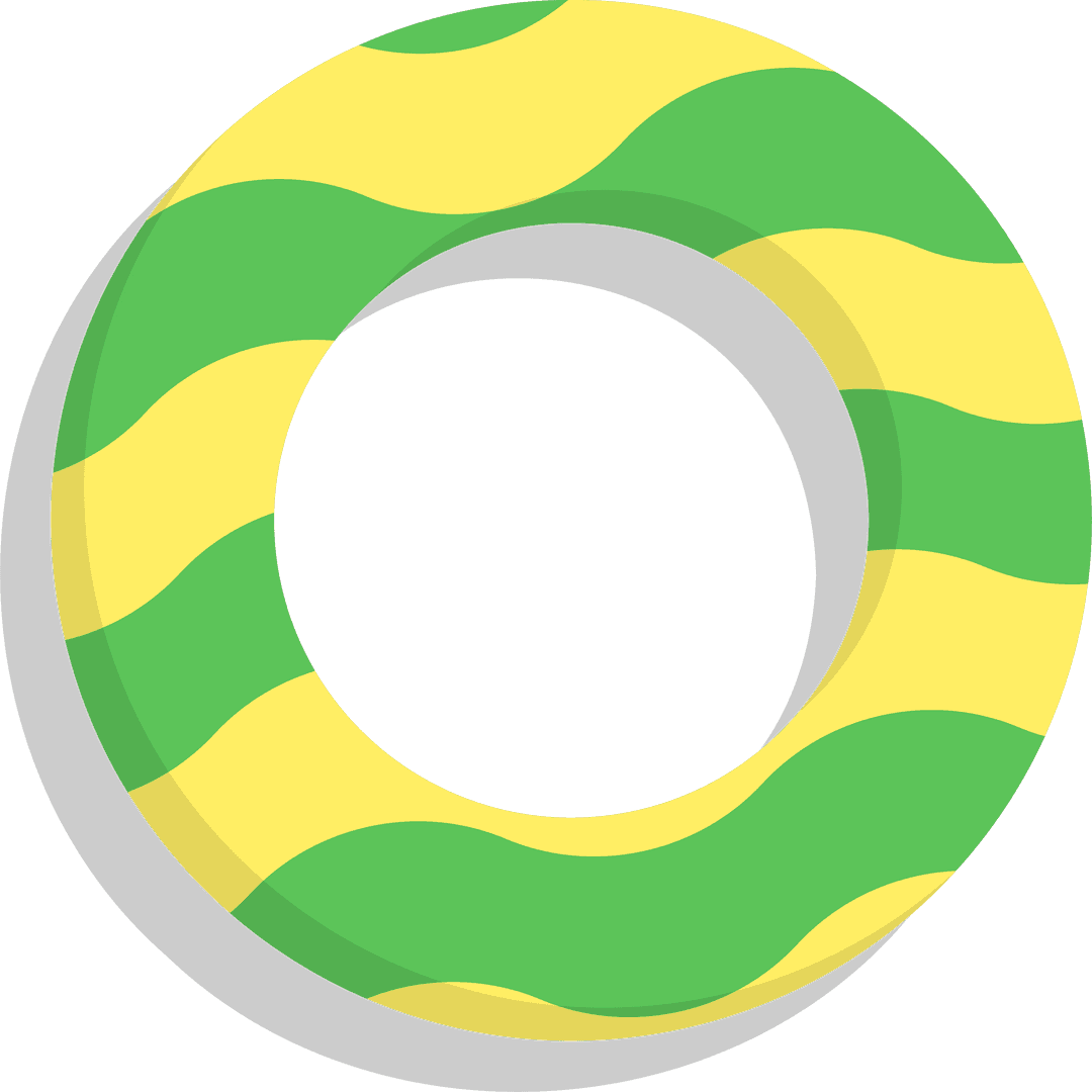 Transparent 3D Stylized Ring with Green and Yellow Waves