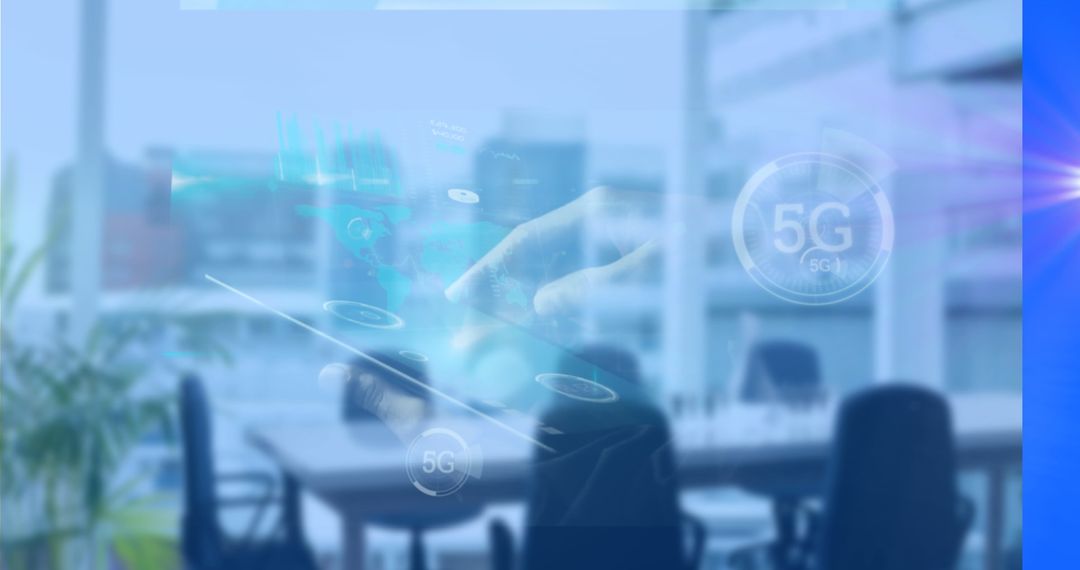 Futuristic Digital Technology with 5G in Modern Office