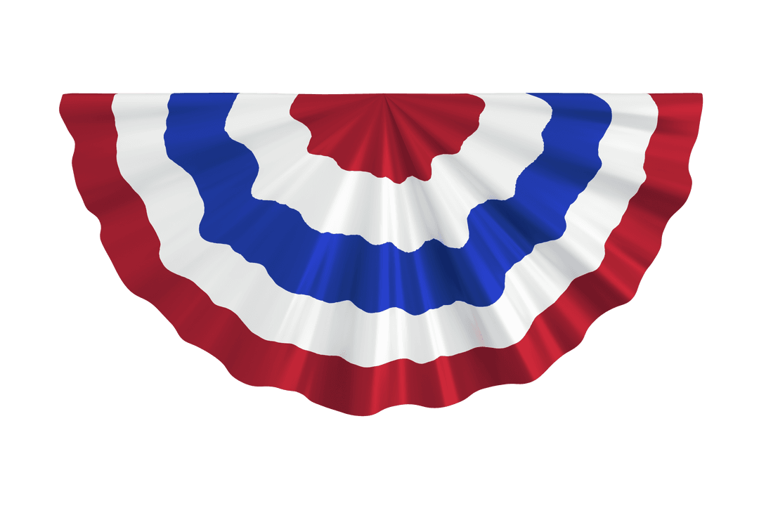 Colorful Patriotic Fan Decoration with Transparent Background