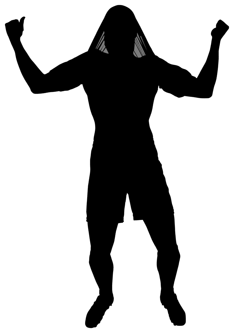 Silhouette of Male Biker in Action on Transparent Background