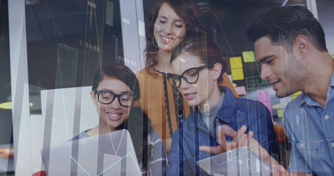 Team Collaborating on Financial Data Analysis and Strategy