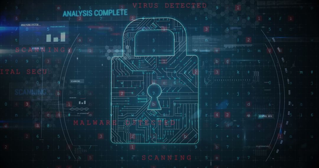 Digital Circuit Board Padlock with Cybersecurity Codes