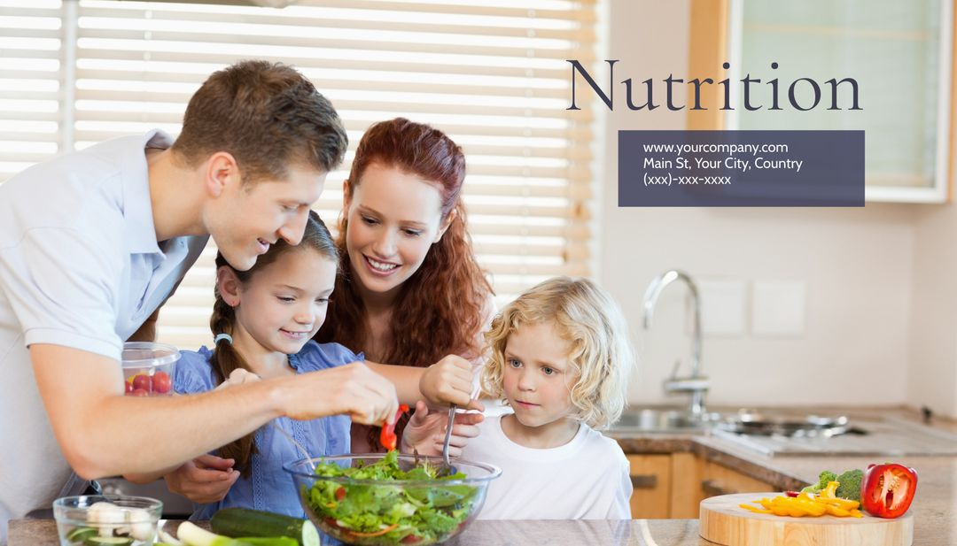 Happy Family Preparing Healthy Salad Together in Modern Kitchen - Download Free Stock Templates Pikwizard.com