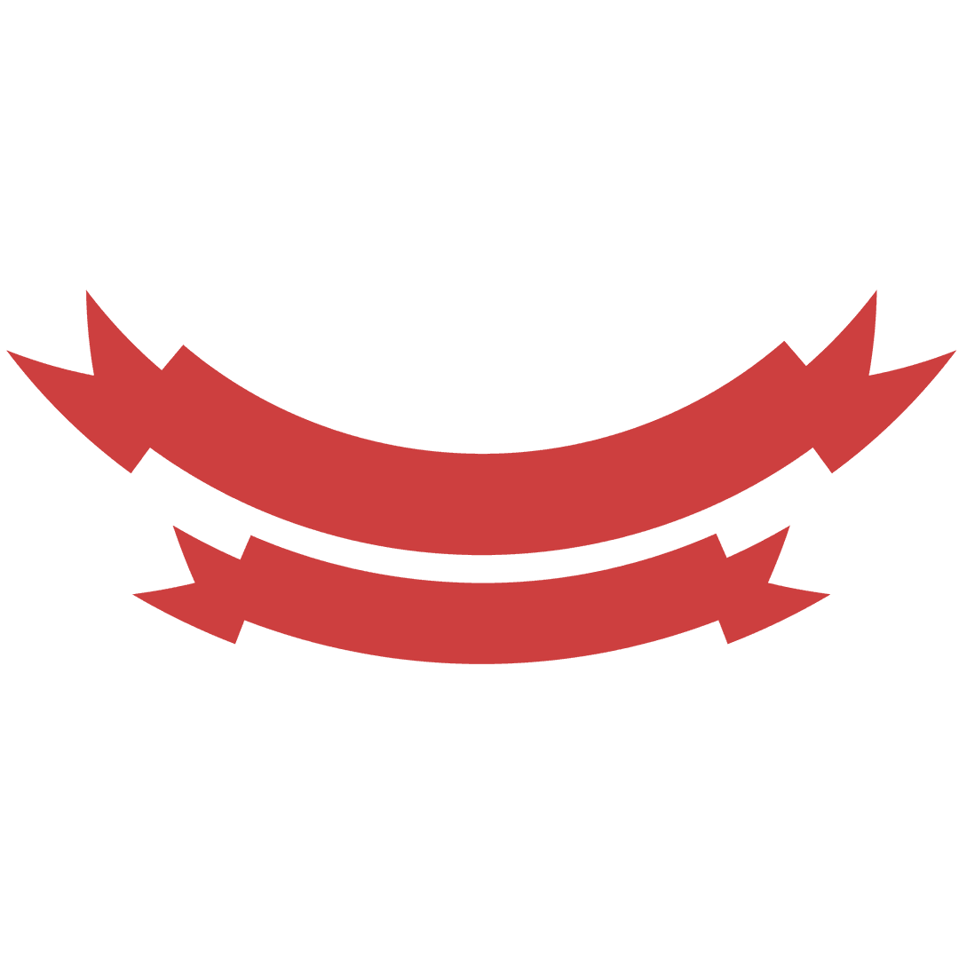 Red Ribbon Banners on Transparent Background with Copy Space