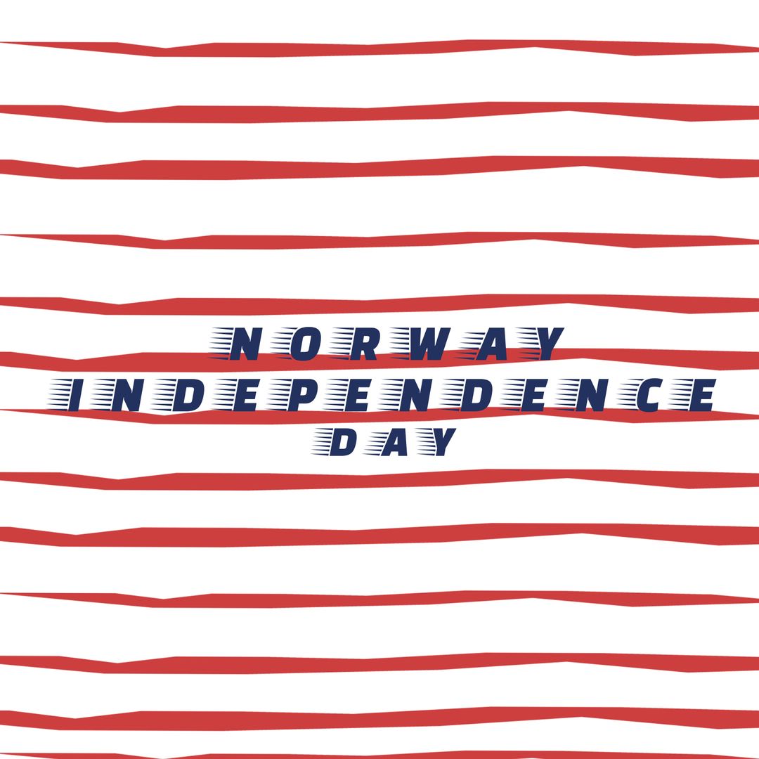 Norway Independence Day Celebration Design with Red Stripes