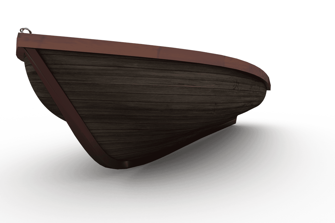 Wooden Boat on Transparent Background For Sailing Concept