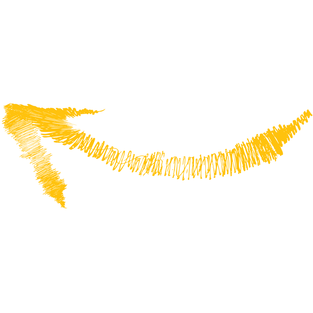 Big Gold Twisted Arrow on Transparent Background
