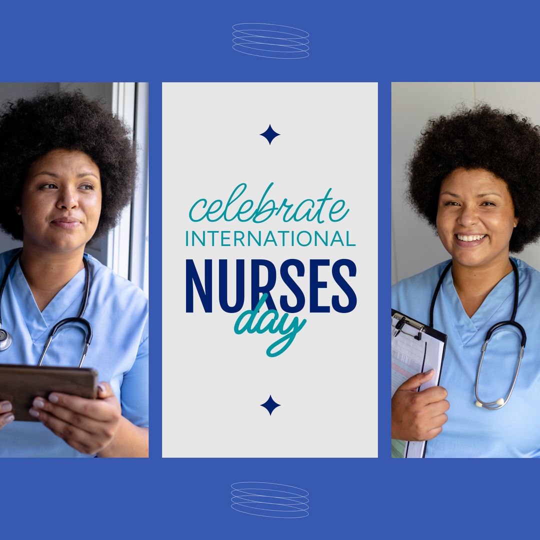 International Nurses Day Celebration with Joyful African American Nurse - Download Free Stock Templates Pikwizard.com