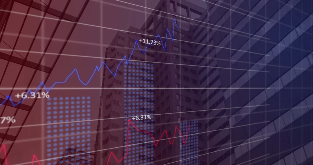 Digital Data Interface Over Modern Cityscape