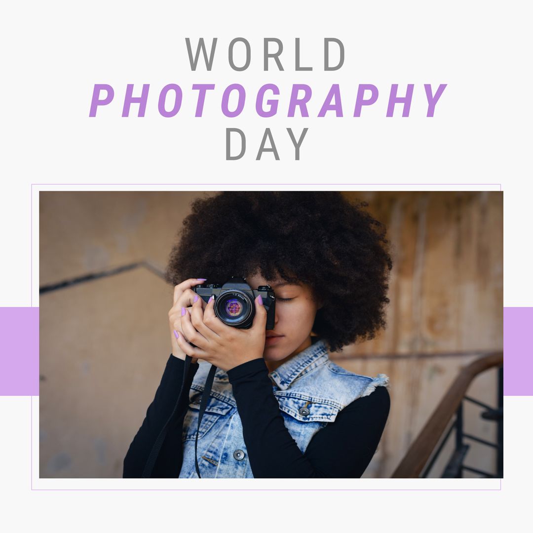 World Photography Day Celebrating African American Female Photographer - Download Free Stock Templates Pikwizard.com