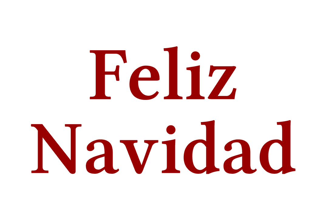 Feliz Navidad Text with Red Typeface on Transparent Background