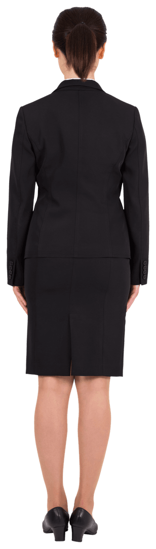 Back View Asian Businesswoman on Transparent Background Isolated
