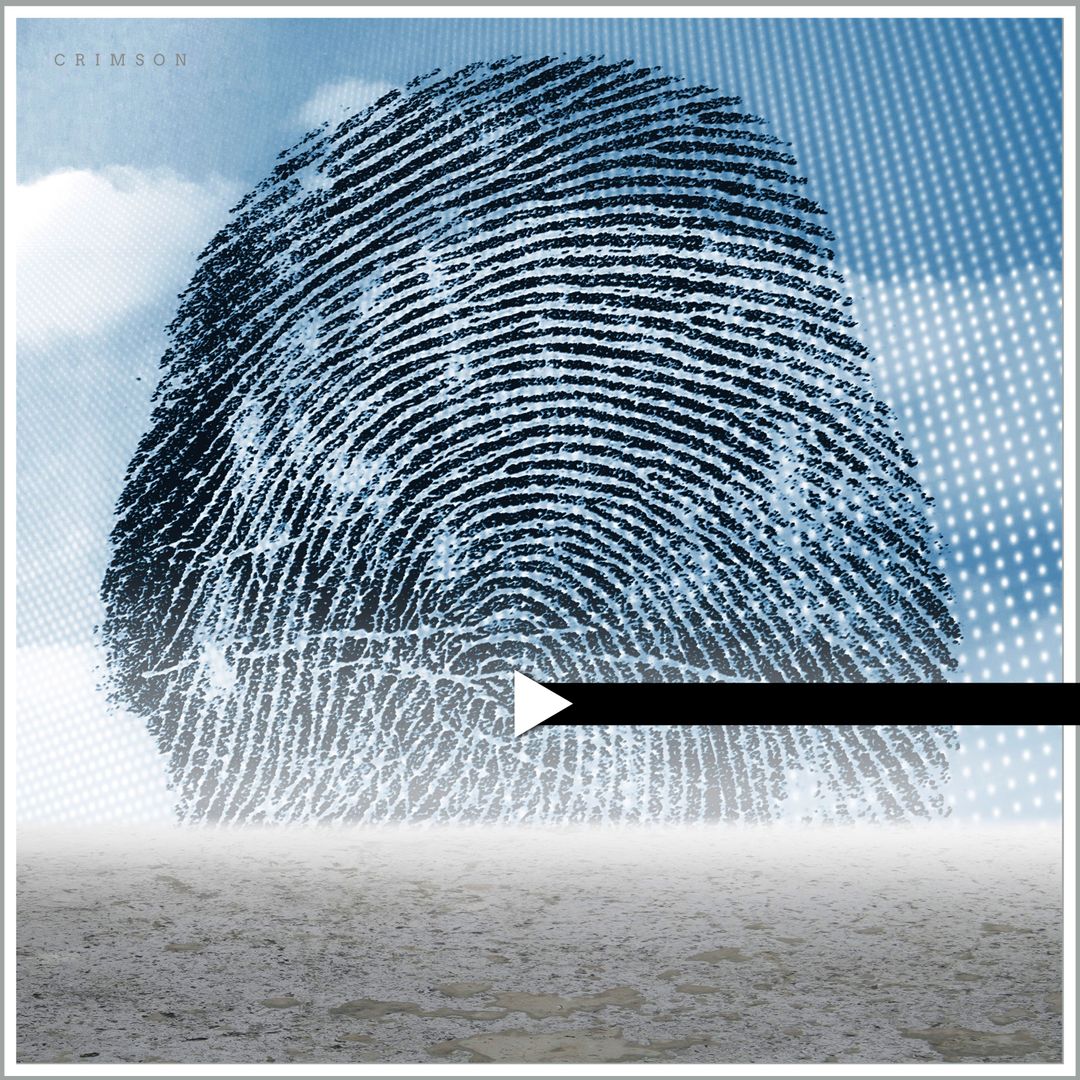 Contemporary Abstract CD Cover with Fingerprint and Blue Sky