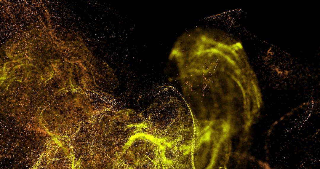 Dynamic Yellow and Orange Particles on Black Background