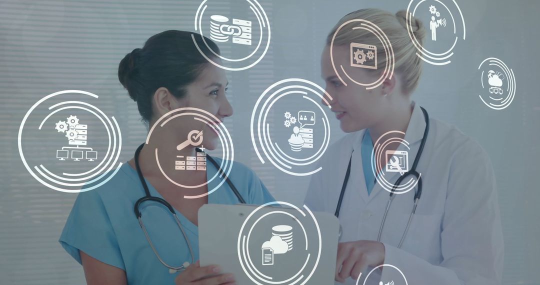 Female Doctors Discussing Digital Health Solutions