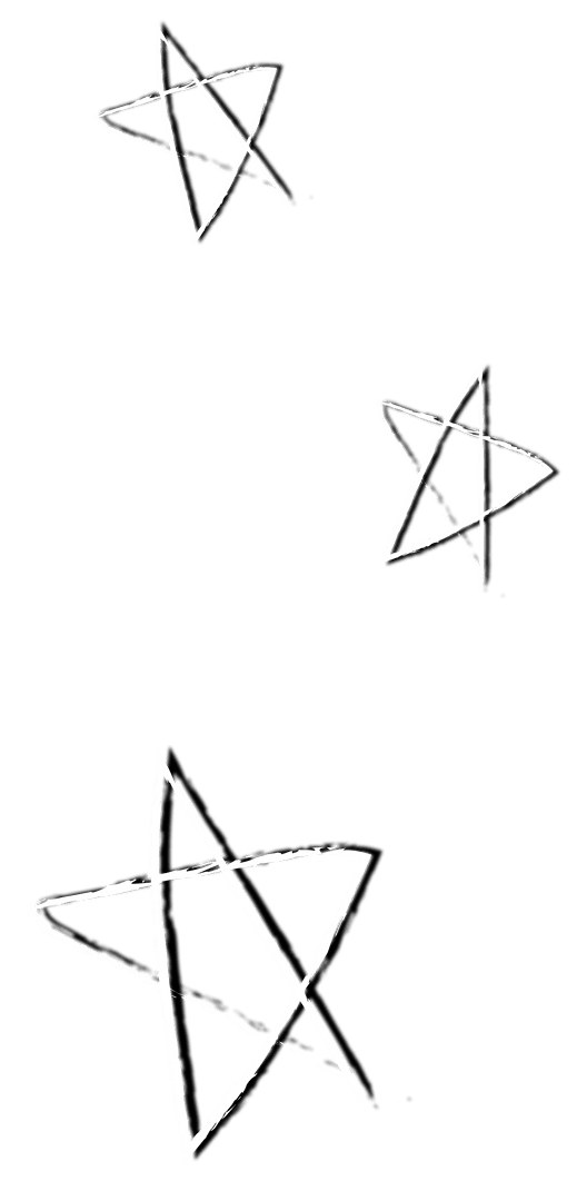 Whimsical Sketched Stars on Transparent Background