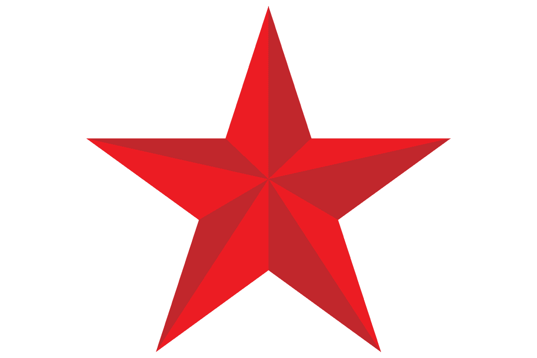 Red Star Illustration on Transparent Background