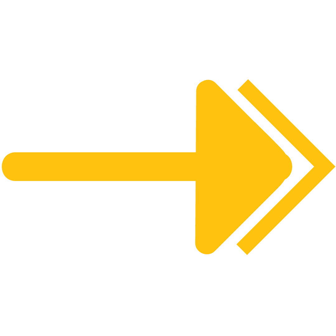 Yellow Arrow Symbol on Transparent Background