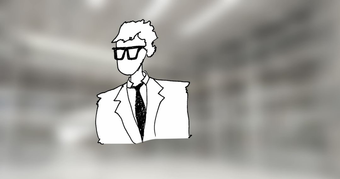 Abstract Illustration of Businessman in Office Environment