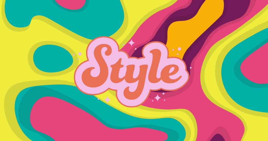 Retro Style Text with Neon Abstract Background