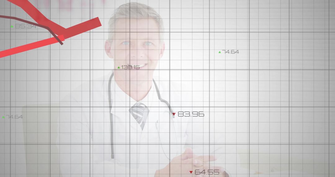 Doctor Analyzing Healthcare Data with Graph Overlay