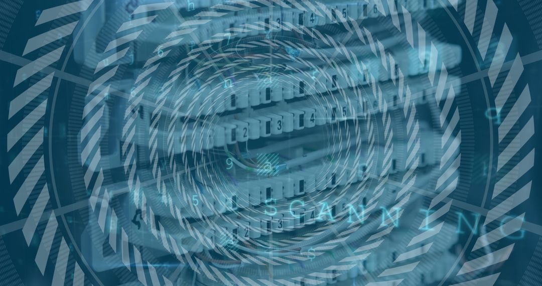 Abstract Digital Interface Overlay with Data Serialization Theme