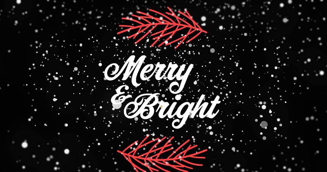 Merry and Bright: Festive Holiday Graphic with Snowfall