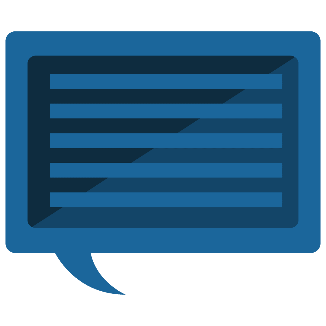 Blue Speech Bubble Icon with Copy Space on Transparent Background