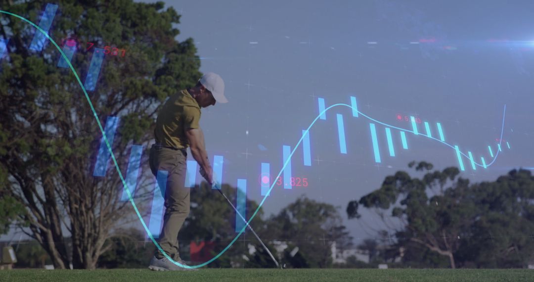 Golfer Illustrating Precision with Digital Trends Innovation