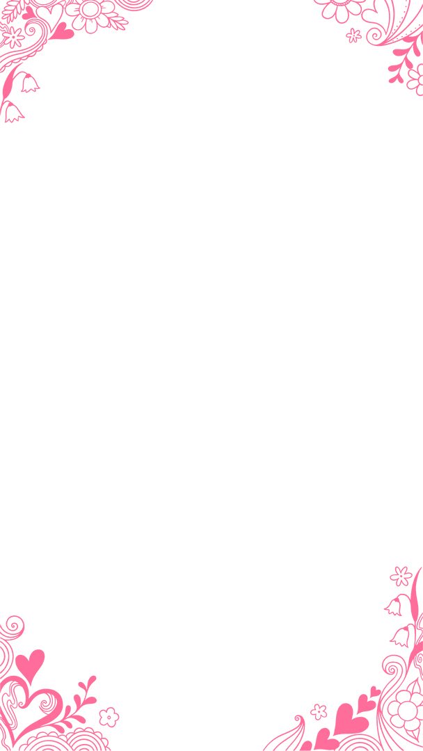 Elegant Pink Floral Swirl Border with Transparent Center