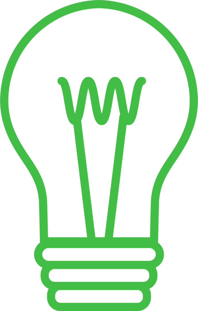 Green Light Bulb Illustration on Transparent Background Vector PNG