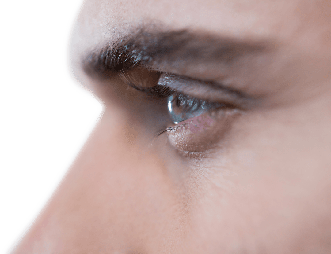 Close-Up Portrait of Man's Transparent Green Eye