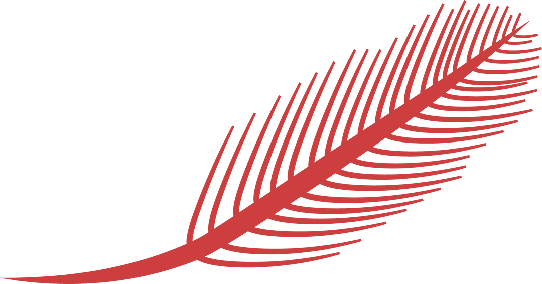 Red Leaf Abstract Illustration on Transparent Background