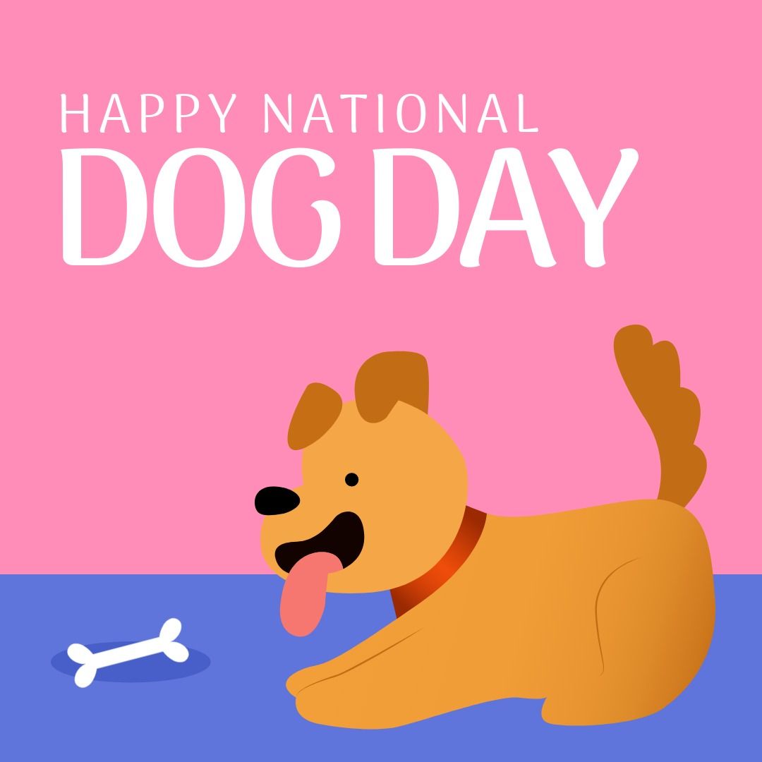 Cute Cartoon Puppy with Dog Bone Celebrating National Dog Day - Download Free Stock Templates Pikwizard.com