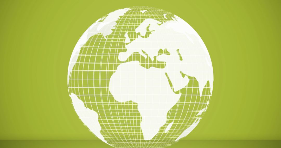 White Globe on Green Background Symbolizing Global Network