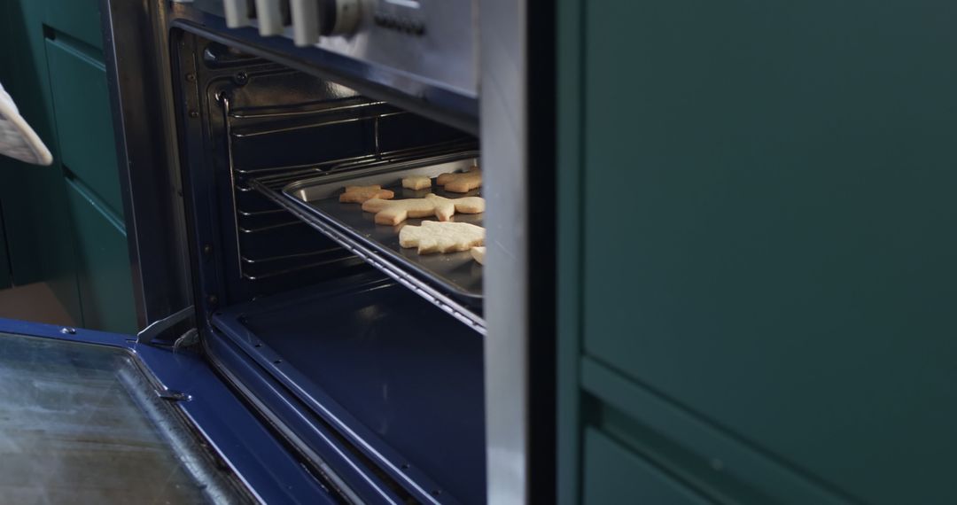 Freshly Baked Holiday Cookies in Oven - Free Images, Stock Photos and Pictures on Pikwizard.com