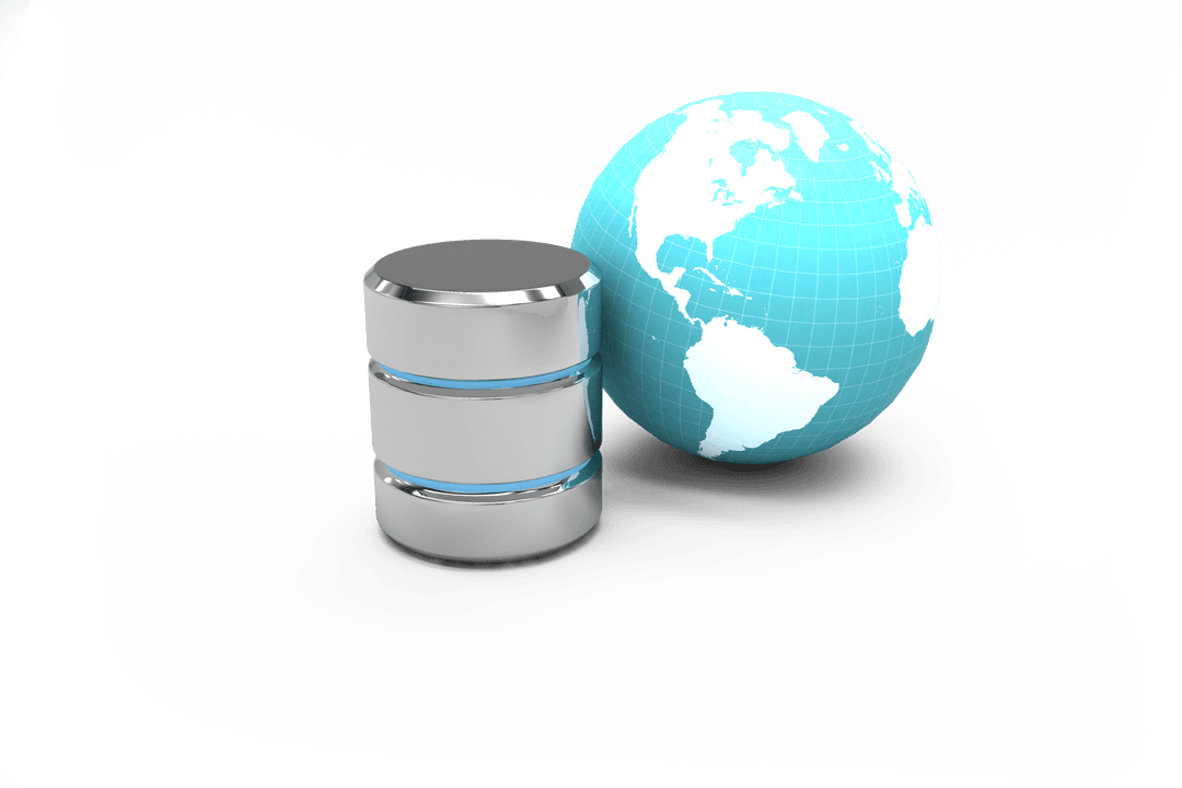 Transparent Globe with Data Storage Concept Illustration