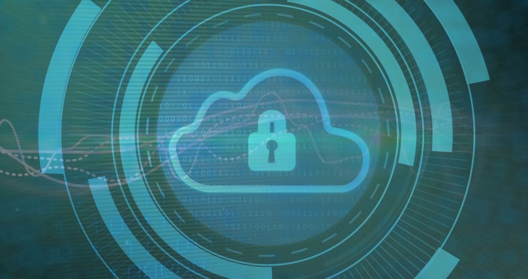 Secure Cloud Data Concept with Digital Lock Illustration