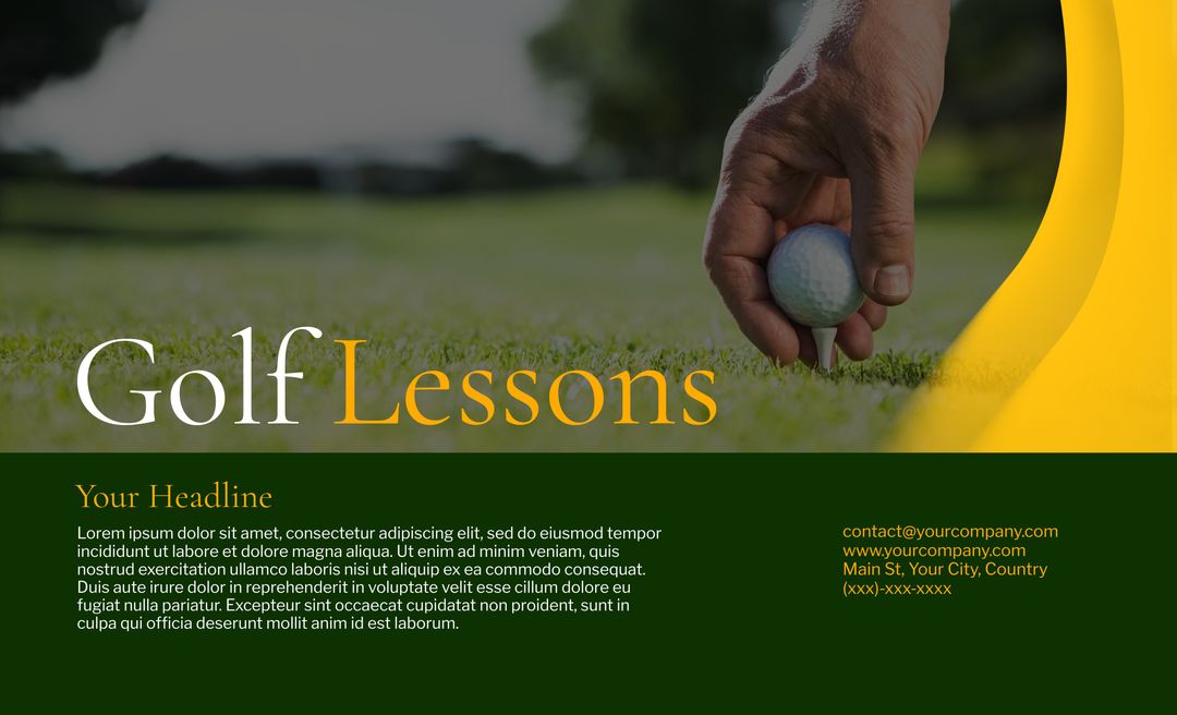 Golf Tutorial Service Advertisement with Ball on Tee