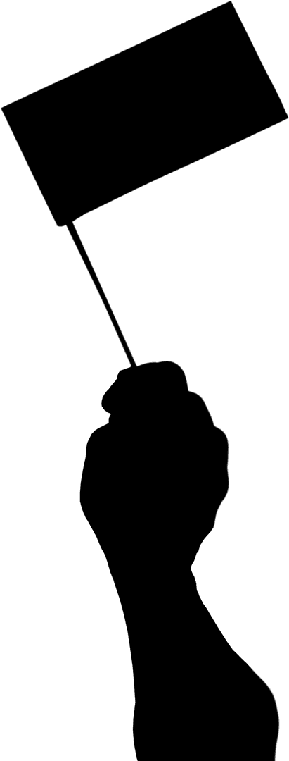 Silhouette Hand Holding Flag Transparent Illustration