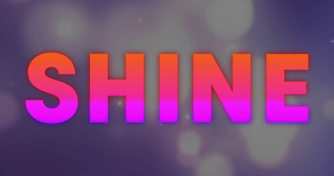 Gradient Glow SHINE Text on Bokeh Background