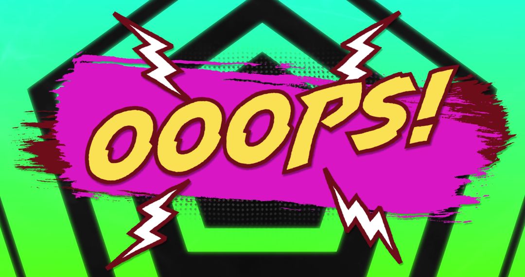 Vibrant Cartoon Style Ooops Text Graphic