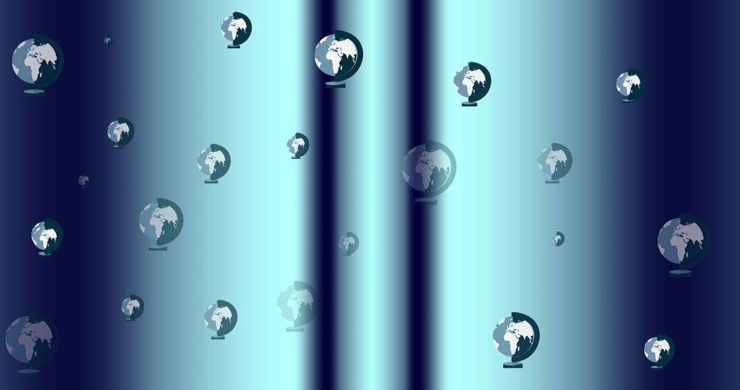 Seamless Pattern of Globes with Bright Gradient Background